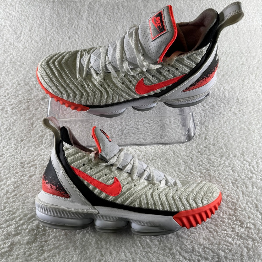 Nike LeBron 16 Low Shoes Mens Size‎ 11 White Hot Lava Basketball 2019 CI1521-100